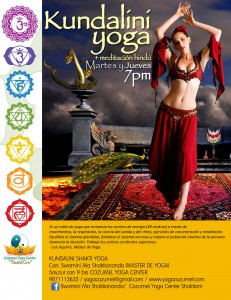 Tuesdays and Thursdays 7pm all the levels / KUNDALINI SHAKTI & MAHA YOGA: It is a style of yoga that harmonizes the energy centers (the 49 Chakras ) through movement, breathing, the science of sound and rhythm, concentration and meditation exercises. It balances the glandular system, strengthens the nervous system and enhances the creative potential of the individual. Increases intuition works the higher brain centers./ Also we offer INTERNATIONAL YOGA TEACHER TRAINING IN KUNDALINI 200 hrs & 500 hrs. ***DIPLOMA VALID WORLD WIDE , validated by INTERNATIONAL YOGA FEDERACION, Unión Mexicana de Yoga, INTERNATIONAL SCHOOL OF YOGA IN MEXICO and -INTERNATIONAL YOGA REGISTRY- visit ower facebook: INTERNATIONAL YOGA SCHOOL.