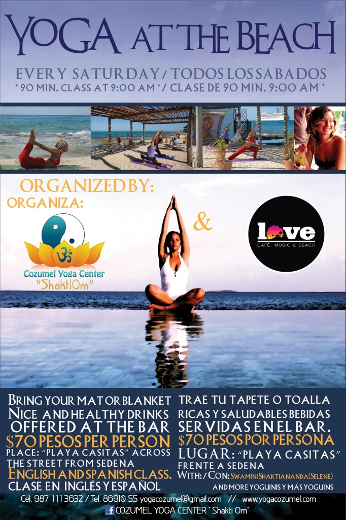 Yoga en la Playa con Swamini Ma Shaktiananda más de 17 años enseñando en la isla.